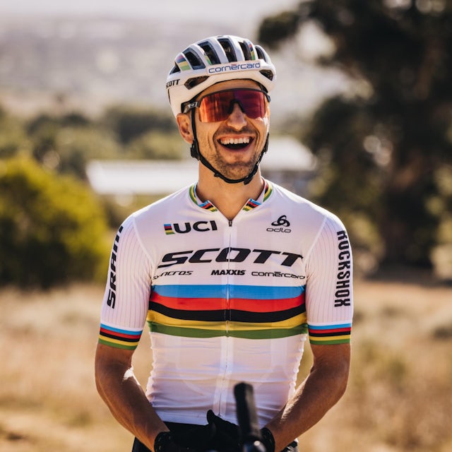 Mountainbiker Nino Schurter beim Training